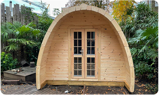 tuinkantoor kopen bij ticra outdoor work pods comfort pod